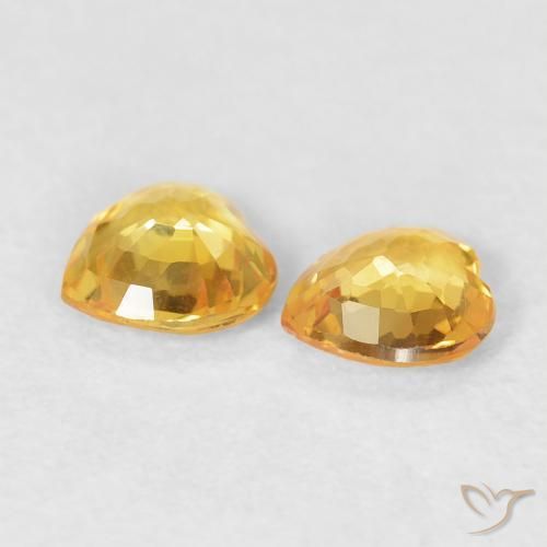 Gemme di Zaffiro Dorato medio naturale da 0.72 ct, Cuore, VVS-VS