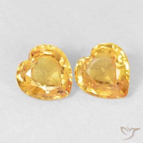 0.93ctw Naturale Oro brillante Zaffiro, Cuore, VVS-VS