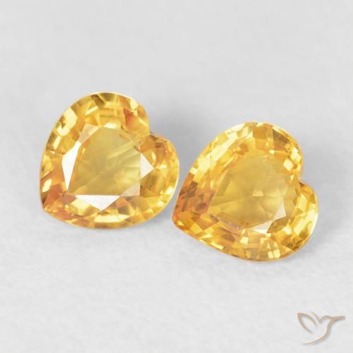 Gemme di Zaffiro Oro brillante naturale da 0.93 ct, Cuore, VVS-VS