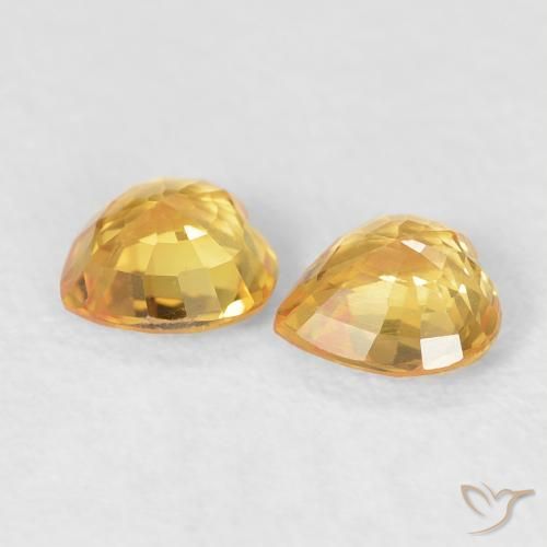 Gemme di Zaffiro Oro brillante naturale da 0.93 ct, Cuore, VVS-VS