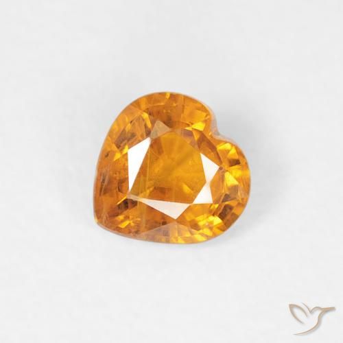 0.37ct Naturale Arancio Medio Zaffiro, Cuore, VS-SI