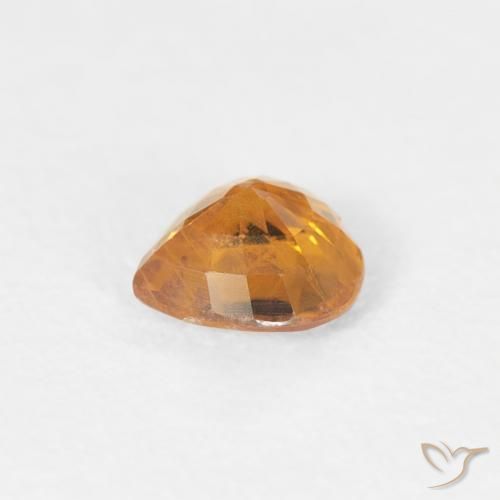 Zaffiro Arancio Medio naturale da 0.37 ct, Cuore, VS-SI