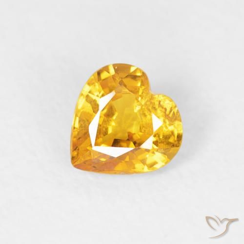 0.40ct Naturale Dorato Zaffiro, Cuore, VS-SI
