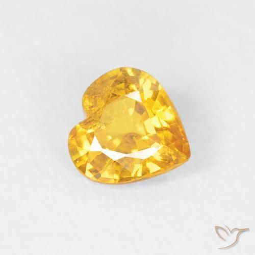 Zaffiro Dorato naturale da 0.40 ct, Cuore, VS-SI