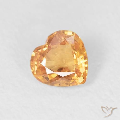 Zaffiro Arancione brillante naturale da 0.46 ct, Cuore, VS