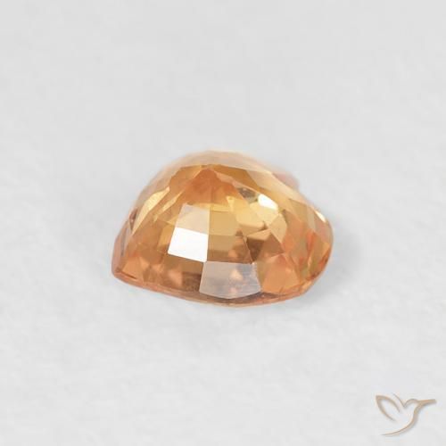 Zaffiro Arancione brillante naturale da 0.46 ct, Cuore, VS