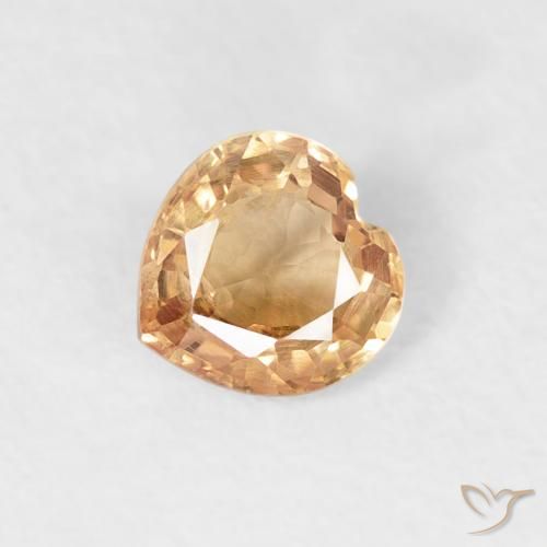 0.46ct Naturale Arancio Medio Zaffiro, Cuore, VS