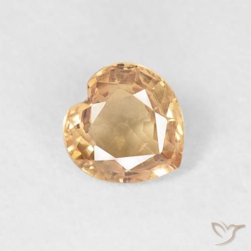 Zaffiro Arancio Medio naturale da 0.46 ct, Cuore, VS