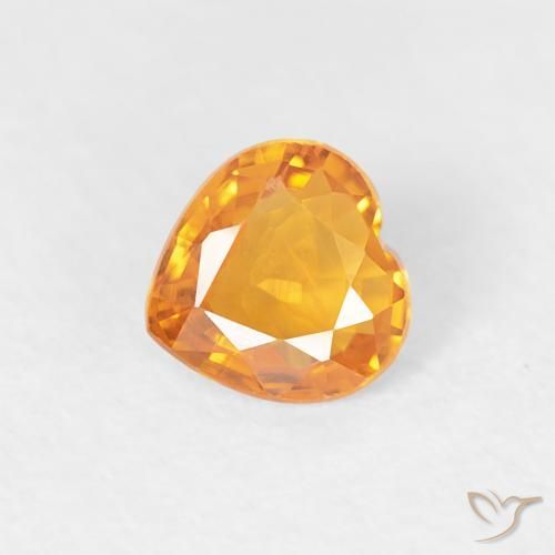 0.38ct Naturale Albicocca Arancia Zaffiro, Cuore, VS