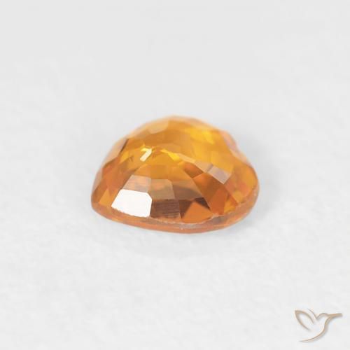 Zaffiro Albicocca Arancia naturale da 0.38 ct, Cuore, VS