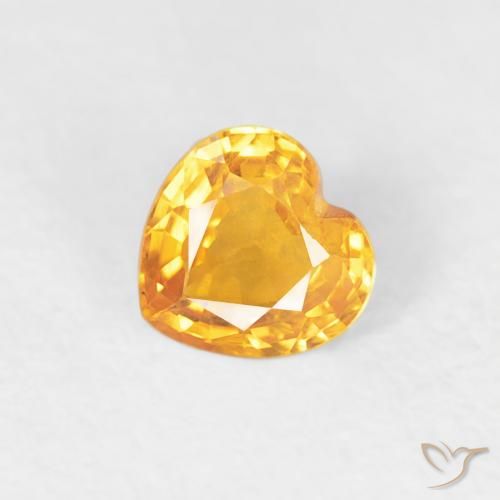 Zaffiro Arancio Medio naturale da 0.41 ct, Cuore, VS