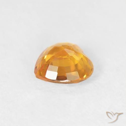 Zaffiro Arancio Medio naturale da 0.41 ct, Cuore, VS