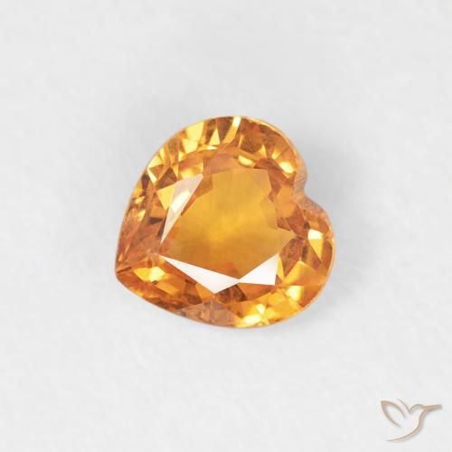 0.40ct Naturale Albicocca Arancia Zaffiro, Cuore, VS