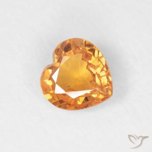 Zaffiro Albicocca Arancia naturale da 0.40 ct, Cuore, VS