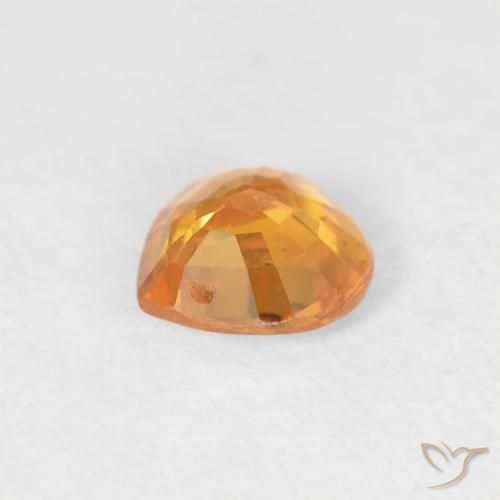 Zaffiro Albicocca Arancia naturale da 0.40 ct, Cuore, VS