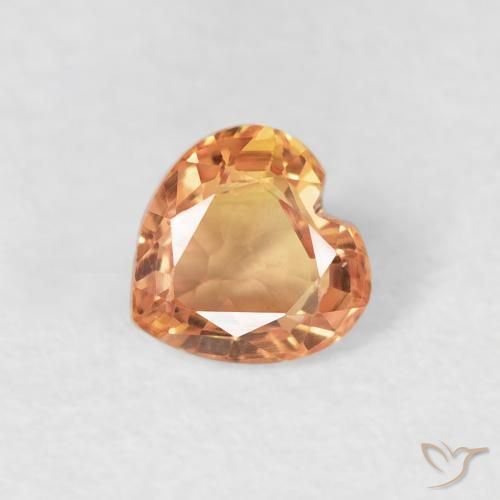 0.43ct Naturale Arancia tigre Zaffiro, Cuore, VS