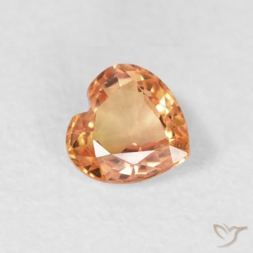 Zaffiro Arancia tigre naturale da 0.43 ct, Cuore, VS
