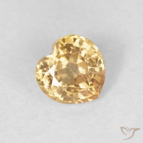 0.51ct Naturale Dorato Zaffiro, Cuore, VS