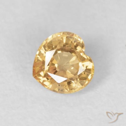 Zaffiro Dorato naturale da 0.51 ct, Cuore, VS