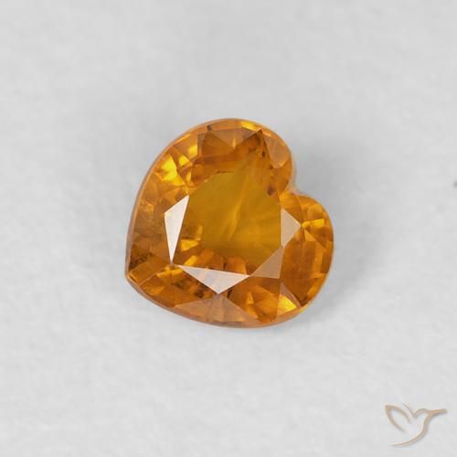 0.36ct Naturale Albicocca Arancia Zaffiro, Cuore, VS