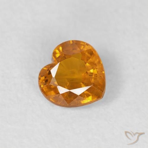 Zaffiro Albicocca Arancia naturale da 0.36 ct, Cuore, VS