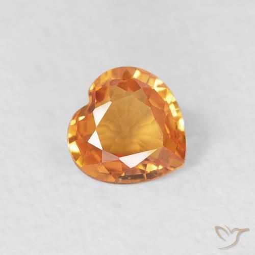0.35ct Naturale Arancio Medio Zaffiro, Cuore, VVS