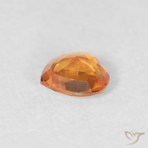 Zaffiro Arancio Medio naturale da 0.35 ct, Cuore, VVS