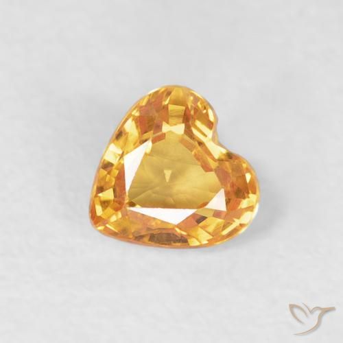 0.46ct Naturale Arancio Medio Zaffiro, Cuore, VVS