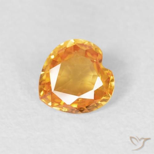 0.40ct Naturale Arancio-Oro Zaffiro, Cuore, VVS, Photo A