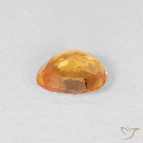 Zaffiro Arancio-Oro naturale da 0.40 ct, Cuore, VVS
