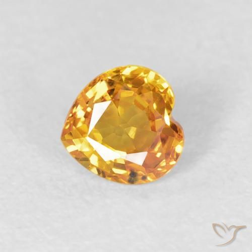 Zaffiro Arancio-Oro naturale da 0.44 ct, Cuore, VVS