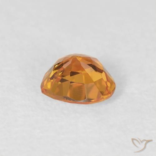 Zaffiro Arancio-Oro naturale da 0.44 ct, Cuore, VVS