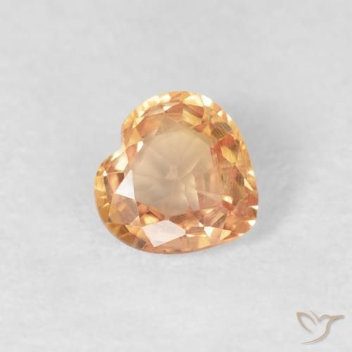 0.38ct Naturale Arancio Medio Zaffiro, Cuore, VVS
