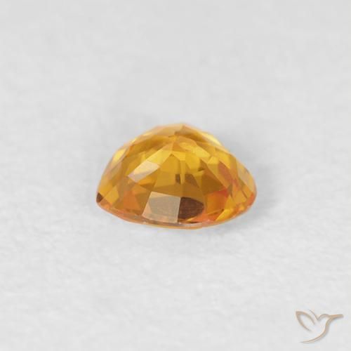 Zaffiro Arancio Scuro-Oro naturale da 0.32 ct, Cuore, VVS
