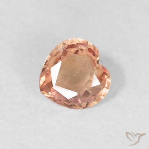 Zaffiro Arancio Medio naturale da 0.38 ct, Cuore, VVS