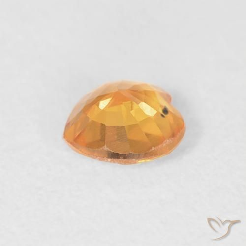 Zaffiro Arancione brillante naturale da 0.44 ct, Cuore, VVS-VS