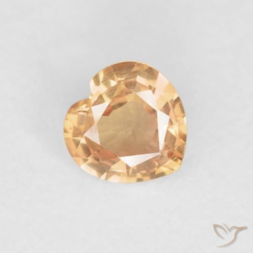 0.40ct Naturale Dorato Zaffiro, Cuore, VVS