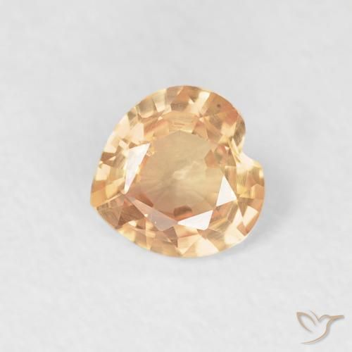 Zaffiro Dorato naturale da 0.40 ct, Cuore, VVS