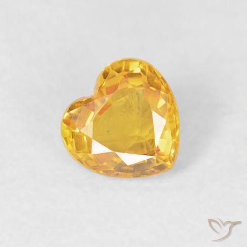 0.43ct Naturale Oro medio Zaffiro, Cuore, VVS