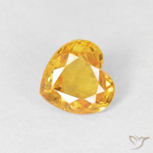 Zaffiro Oro medio naturale da 0.43 ct, Cuore, VVS