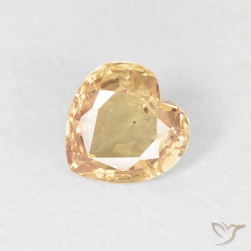 0.48ct Naturale Dorato Zaffiro, Cuore, VVS