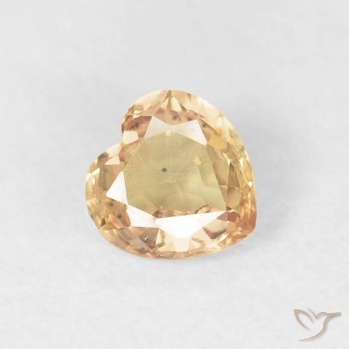Zaffiro Dorato naturale da 0.48 ct, Cuore, VVS