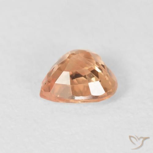 Zaffiro Arancione chiaro naturale da 0.50 ct, Cuore, VVS