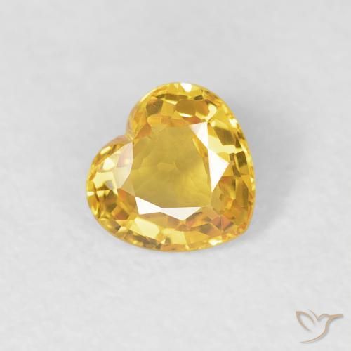 0.38ct Naturale Dorato Zaffiro, Cuore, VVS, Photo A