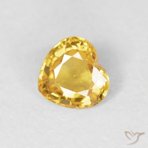 Zaffiro Dorato naturale da 0.38 ct, Cuore, VVS