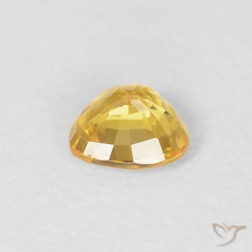 Zaffiro Dorato naturale da 0.38 ct, Cuore, VVS