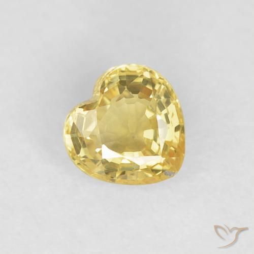 0.48ct Naturale Giallo Toscana Zaffiro, Cuore, VVS