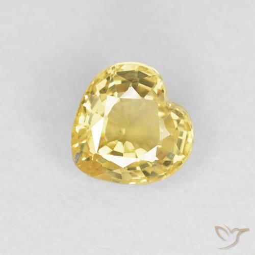 Zaffiro Giallo Toscana naturale da 0.48 ct, Cuore, VVS