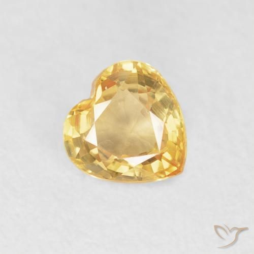 0.51ct Naturale Oro chiaro Zaffiro, Cuore, VVS