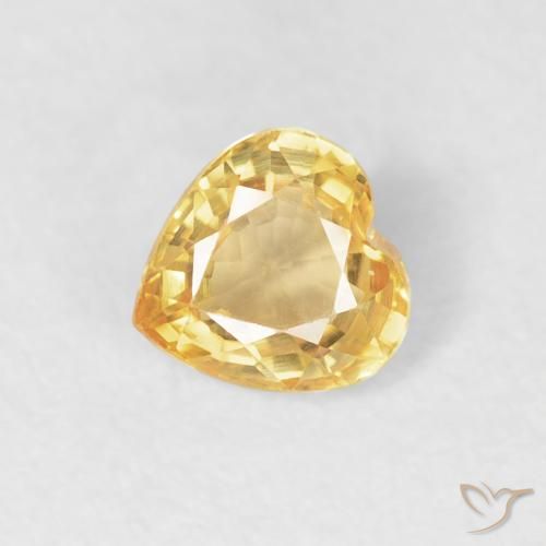 Zaffiro Oro chiaro naturale da 0.51 ct, Cuore, VVS